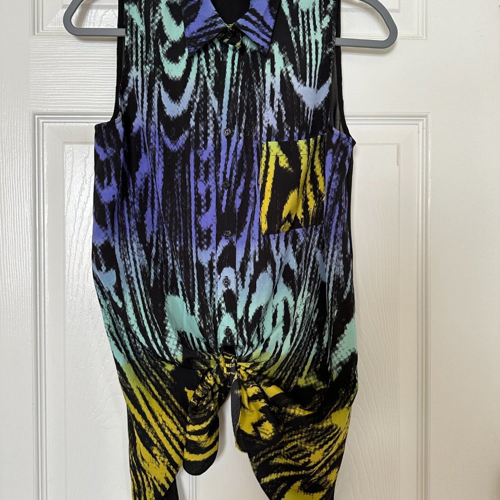 Beautiful Sheer Front Tie Blouse, Like New, Size
